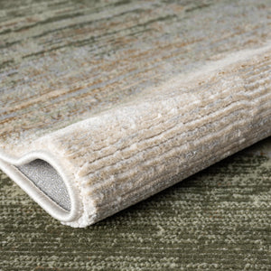 Green Ombre Beige Washable Area Rug