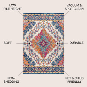 Boho Medallion Floral Area Rug 12x15 Rectangular