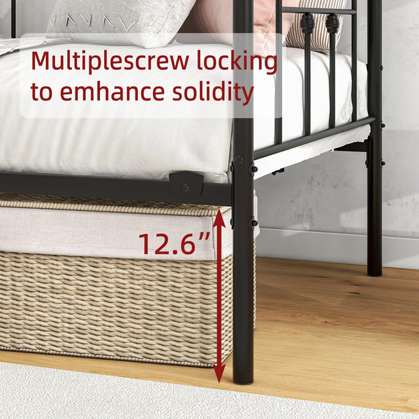 Twin Metal Daybed Frame with Under-Bed Storage