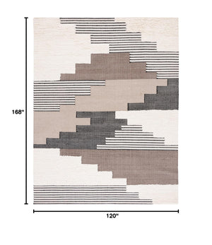 Handmade Southwestern Wool Area Rug 10x14 Rectangular