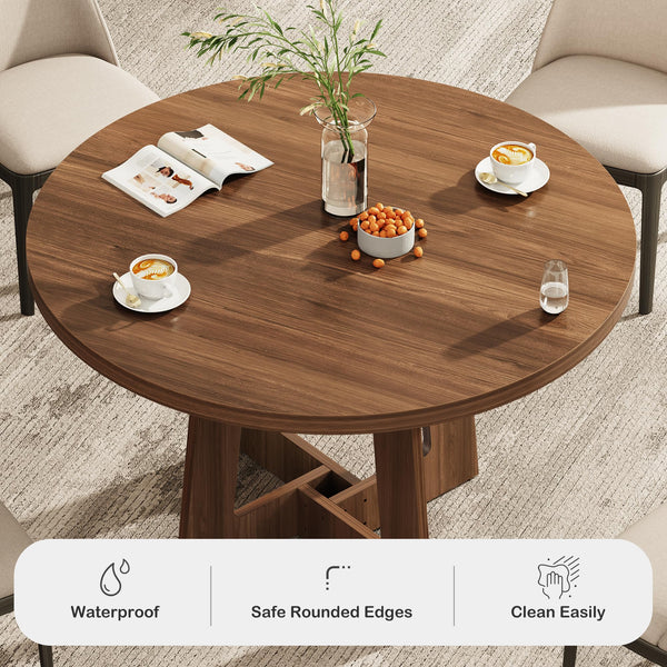 Round Dining Table – MDF Top, 43-Inch, 300 lb Capacity