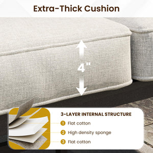 Outdoor Ottoman Set of 2 with Removable Cushions