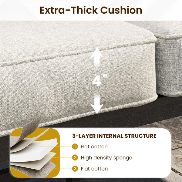Outdoor Ottoman Set of 2 with Removable Cushions