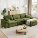 120" Modular Sectional Sofa with Ottoman & Teddy Upholstery