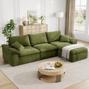 120" Modular Sectional Sofa with Ottoman – Deep Seat Cloud Couch