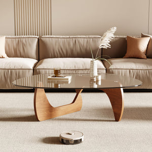 Triangle Glass Top Coffee Table