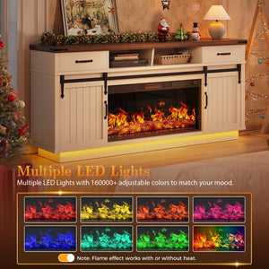 70-Inch Fireplace TV Stand with 36-Inch Electric Fireplace