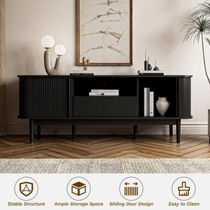 TV Stand with Sliding Doors & Storage
