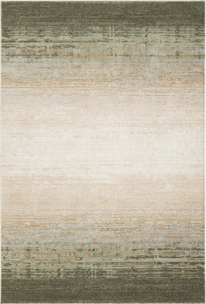 Green Ombre Beige Washable Area Rug