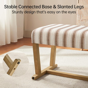 Upholstered Entryway Bench with Cushion and Rubberwood Legs