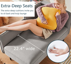 57" 2-Seater Loveseat Sofa with Storage and Removable Tray