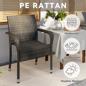Stackable Outdoor Rattan Dining Chairs Set of 2