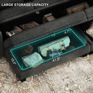 Storage Ottoman Bench with Hidden Storage