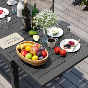 Expandable Aluminum Outdoor Dining Table – 53" to 106", Seats 6–10