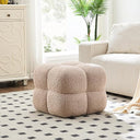 Square Sherpa Ottoman Stool with High-Density Foam