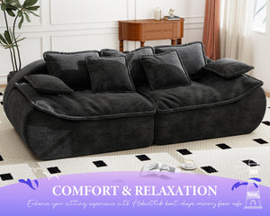 3-Seater Modular Sectional Sofa with Memory Foam — Dark Grey