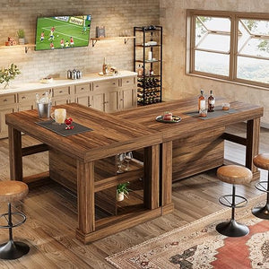 55-Inch Kitchen Island with Seating and Storage