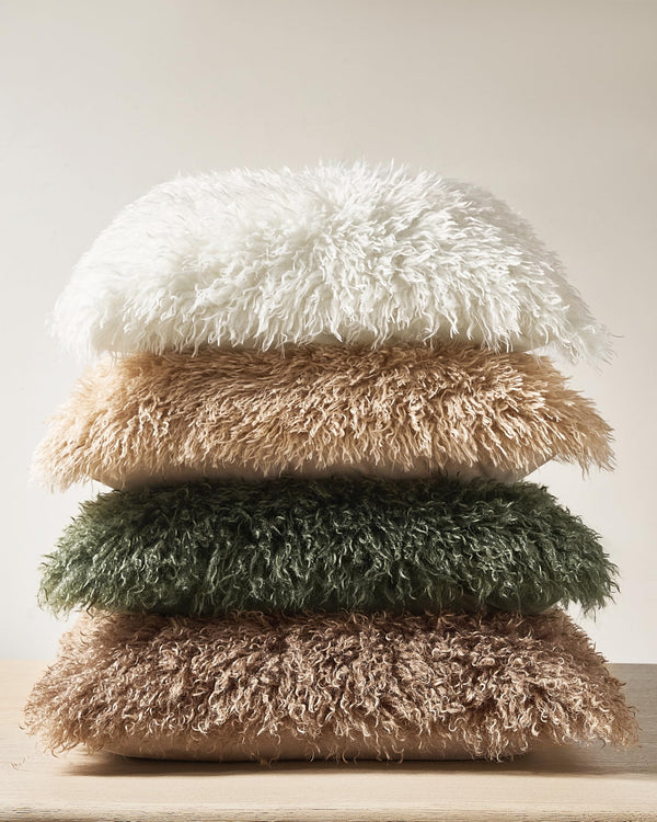 Faux Mongolian Throw Pillow 22"