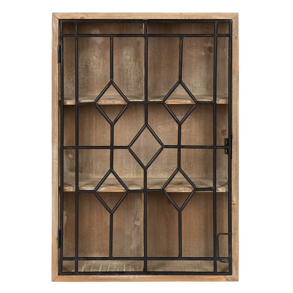 Decorative Wooden Wall Curio Cabinet with Iron Door