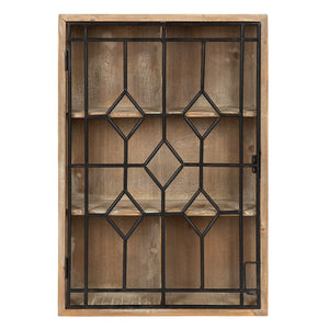 Decorative Wooden Wall Curio Cabinet with Iron Door