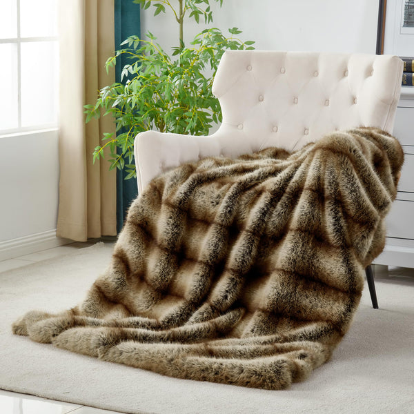 Faux Fur Throw Blanket – Animal Skin Style