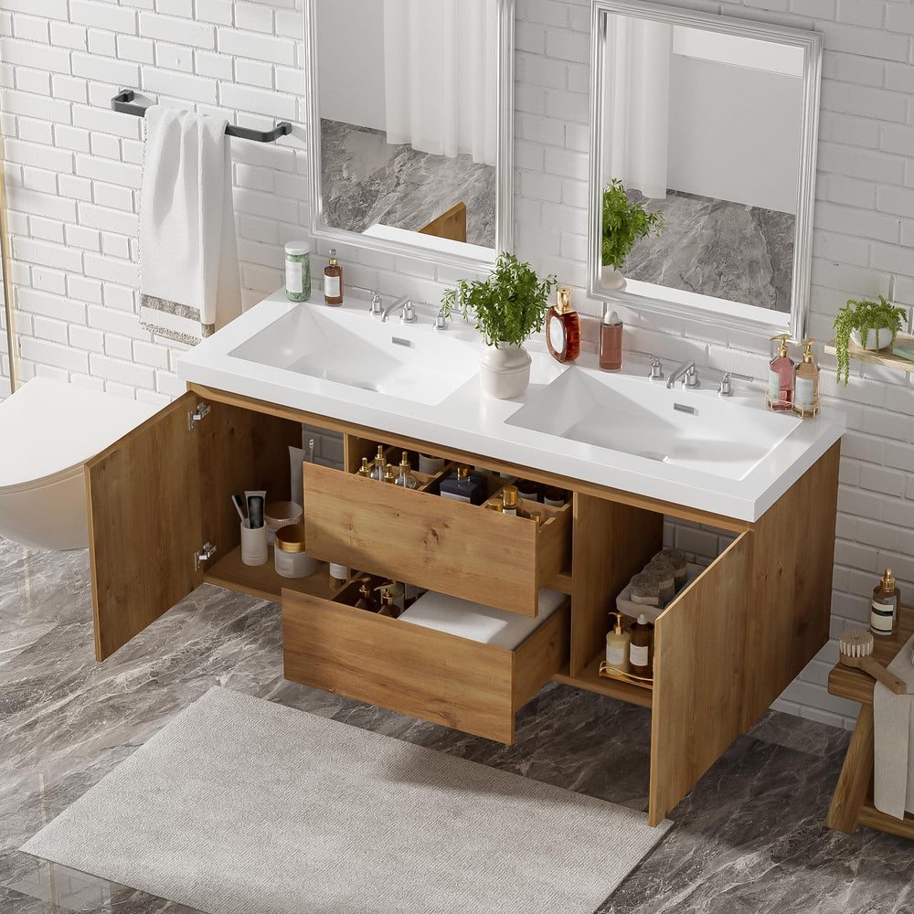 60" Floating Double Sink Bathroom Vanity