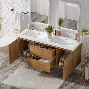 60" Floating Double Sink Bathroom Vanity