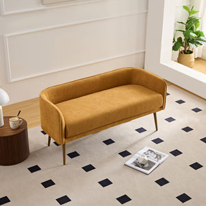 Upholstered Bedroom Bench with Metal Frame