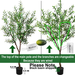 Artificial Faux Olive Tree – Realistic Indoor Potted Silk Plant