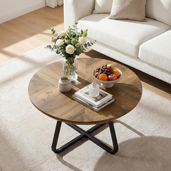 Round Coffee Table, 31.5" – Brown