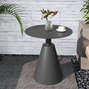 Round Aluminum Outdoor Side Table with Pedestal Base