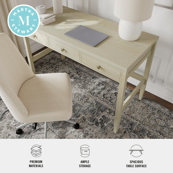 Home Office Desk with 3 Drawers and Tapered Legs