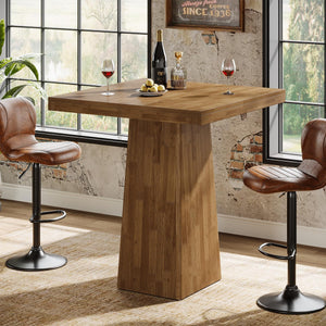 Square Bar Table – 31.5" Industrial Counter Height Pub Table