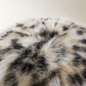 Spotted Faux Fur Ball Pillow 12" | Leopard Print Round Throw Pillow