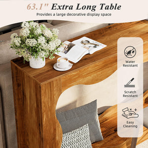 Farmhouse Console Table with LED Light