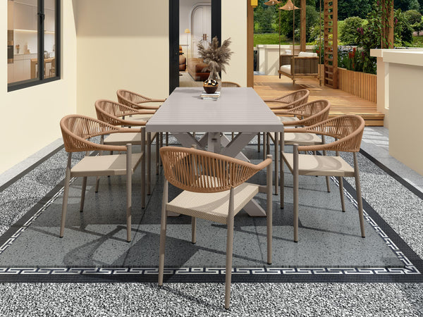 Expandable Outdoor Dining Table for 8