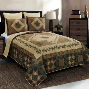 King Quilt Set – Antique Pine Lodge 4-Piece Bedding Set