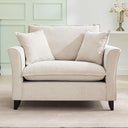 Chenille Accent Chair with Pillows – Oversized Armchair