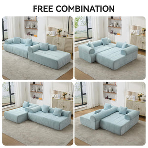 119" Modular Sectional Sofa with Chaise – Chenille, No Assembly