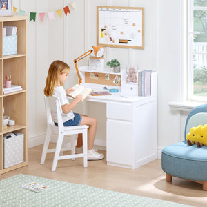 Kids Desk and Chair Set with Hutch and Storage