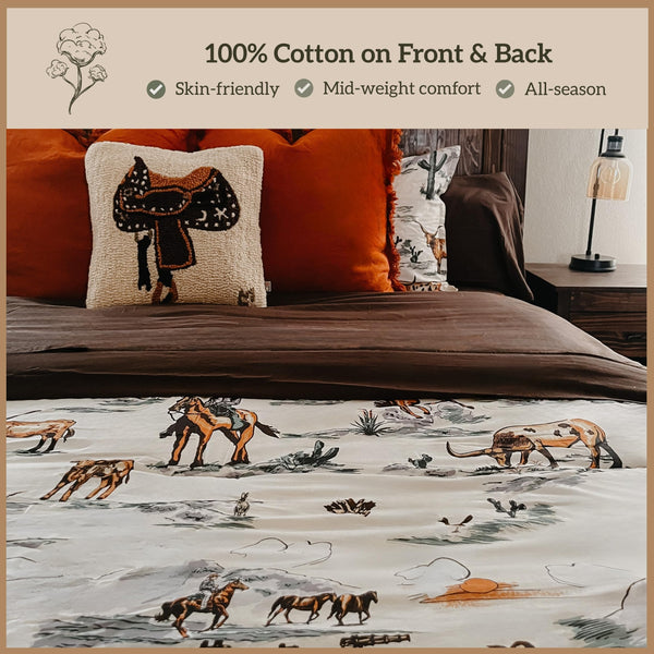 Western Cotton Comforter Set with Pillow Shams