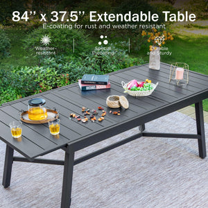 9-Piece Outdoor Patio Dining Set with Swivel Chairs and Extendable Table