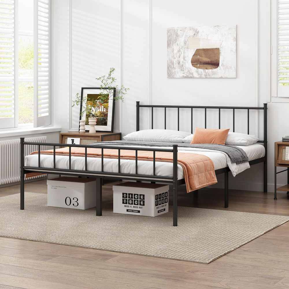 Metal Platform Bed Frame with Storage – No Box Spring Needed