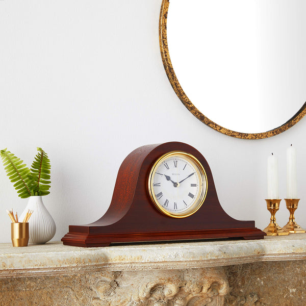 Annette II Chiming Mantel Clock – Mahogany Finish