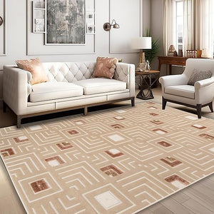 5x7 Sisal-Inspired Geometric Area Rug – Indoor & Outdoor