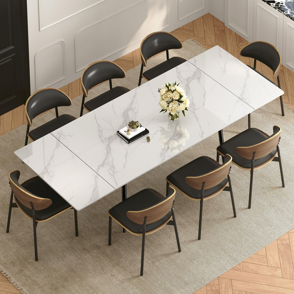 Extendable Sintered Stone Dining Table for 6 to 10 Seats