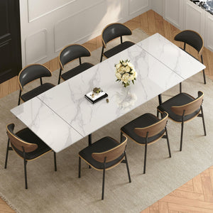 Extendable Sintered Stone Dining Table for 6 to 10 Seats