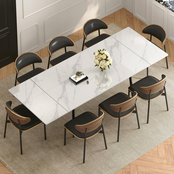 Extendable Sintered Stone Dining Table for 6 to 10 Seats