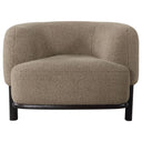 Barrel Back Accent Chair — Upholstered with Oak Wood Frame