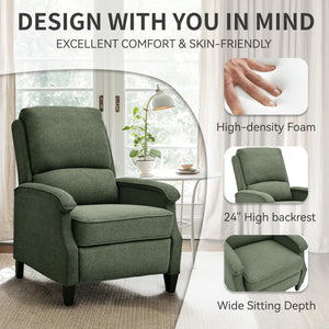 Recliner Chair with Adjustable Push Back and Lumbar Support